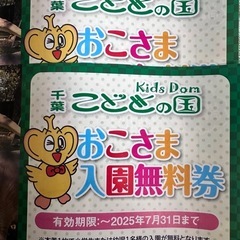 千葉こどもの国キッズダム 入園無料券の画像