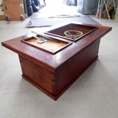 現状品 長火鉢 囲炉裏 古道具 古民家 箱火鉢 木製 幅約75.5x奥行