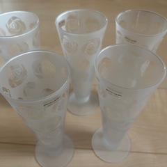 バラ　グラス　コップ　5点