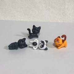 ねこちゃん フィギュア　6個の画像