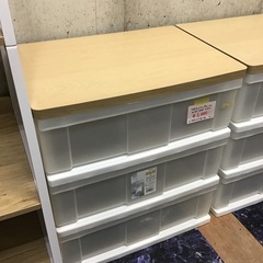 ●販売終了●3段ウッドトップチェスト　プラケース　プラチェスト　衣装ケース　中古品　※天板ふち傷み有の画像