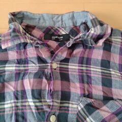 【USED】コムサイズム COMME CA ISM 半袖シャツ ピンク チェックの画像