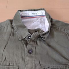 【USED】THE SHOP TK(TAKEO KIKUCHI) 7分袖 オリーブ色 麻100%の画像
