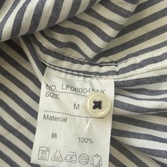 ローリーズファーム ストライプシャツ ブラウス 綿100% オフィスカジュアルMの画像