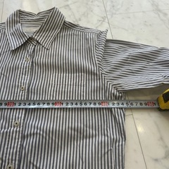 ローリーズファーム ストライプシャツ ブラウス 綿100% オフィスカジュアルMの画像