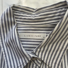 ローリーズファーム ストライプシャツ ブラウス 綿100% オフィスカジュアルMの画像