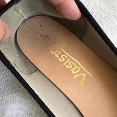 足幅広めの方　フラットシューズ パンプス 黒 Vasistas伸縮性 LLサイズの画像