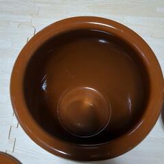 漬物瓶蓋付陶器
大小２組セット　梅付きの画像