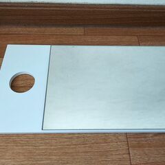 【新品未使用】 フック掛けミラー ウォールミラー ホワイト 100cm 日本製 鏡の画像