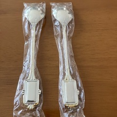 ステンレス飾りスプーン2本セットの画像