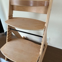 【決まりました】ベビーチェア 幅45cm 木製 高さ調整 キッズ チェア 椅子 天然木 足置き （ ハイチェア キッズチェア 子供用 ハイタイプ）の画像