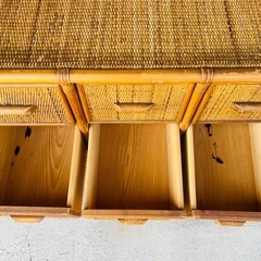 【レトロ】JF0591ラタンチェスト　籐家具　箪笥の画像