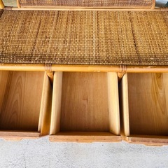 【レトロ】JF0591ラタンチェスト　籐家具　箪笥の画像