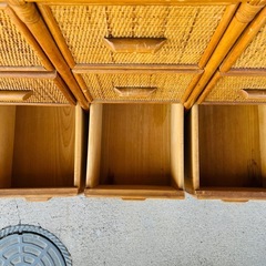 【レトロ】JF0591ラタンチェスト　籐家具　箪笥の画像