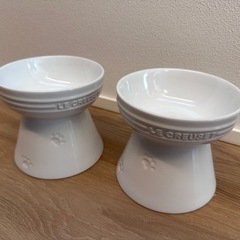 ル・クルーゼ ハイスタンド ペットボウル ホワイトセット