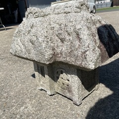 石　置物　飾り　園芸　ガーデニング　茅葺き屋根　　　　の画像