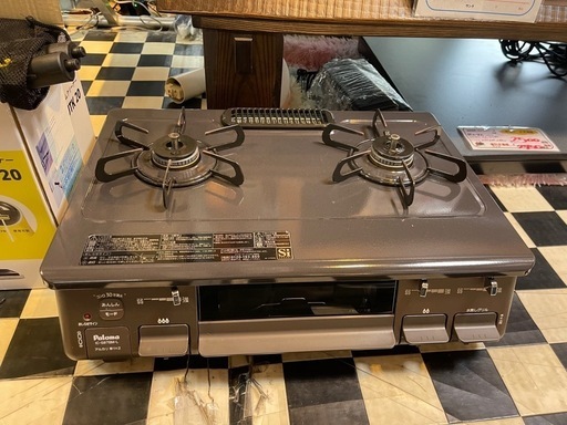 【リサイクルサービス八光】2023年製　パロマ　都市ガス用コンロ　左強火　IC-S87BM-2L