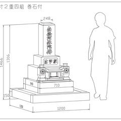 新品【8寸2重四組＋巻石セット・カンボジア産白御影石】01の画像