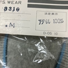 W2504-678 メンズ ニットVネック長袖 Mサイズ　未使用品 保管時の汚れ有りの画像