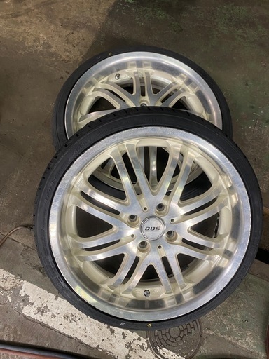 ほぼ新品タイヤ付き17インチ軽自動車サイズアルミホイール5.5J+