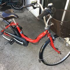 地域限定送料無料 ナチュラ 12,3AH 24インチ 赤 神戸市 電動自転車