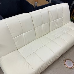 2504-683 3人掛けソファ ホワイト キズ汚れ有り