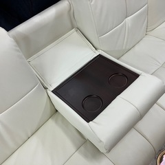 2504-683 3人掛けソファ ホワイト キズ汚れ有りの画像