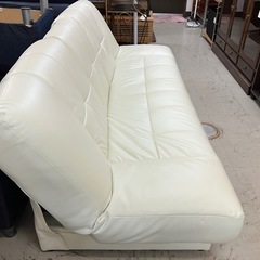 2504-683 3人掛けソファ ホワイト キズ汚れ有りの画像