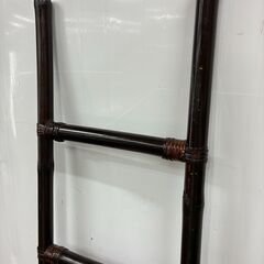 竹製 インテリア用ハシゴ 全長約150cm 横幅約35.5cm インテリア 家具の画像