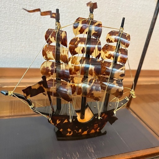 帆船のオブジェ べっ甲？ (ヨッシー) 琴平のインテリア雑貨/小物
