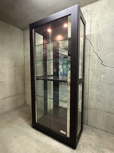 状態良好 定価24万 コレクションボード 幅79.4 ×高さ175㎝ ライト付き モリタインテリア キュリオケース 飾り棚