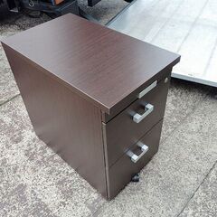 木目木製　L型机+３段脇机+3段ワゴン『中古良品』幅1600奥行1100　※ばら売り可 の画像