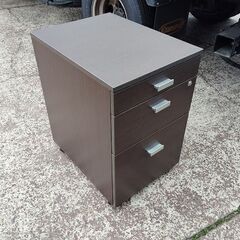 木目木製　L型机+３段脇机+3段ワゴン『中古良品』幅1600奥行1100　※ばら売り可 の画像