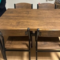 テーブル5点セット ビンテージ風