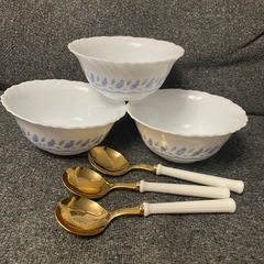 ヨーグルトボウル＆スプーン 3個setの画像