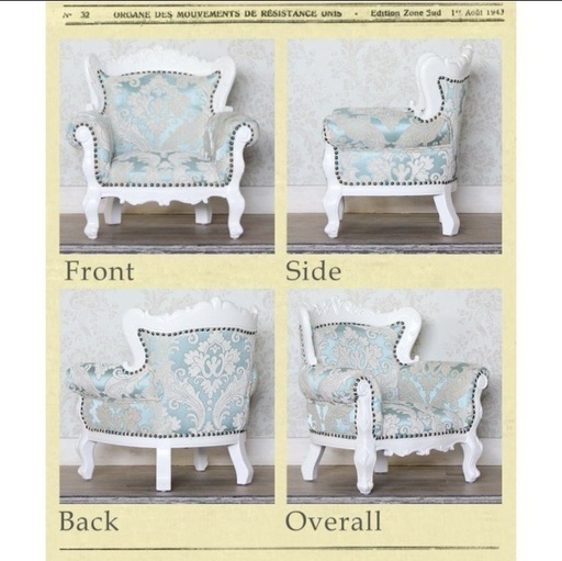 アンティーク調1人掛けソファ チェア キッズサイズ ロココ クラシック