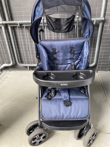 カトージ 二人乗りベビーカー 二人でゴー　レインカバー付