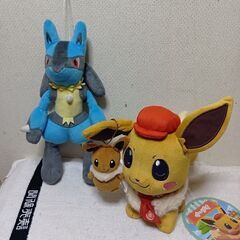 ポケモン　ルカリオ＆イーブイ（ミニぬいぐるみ付き）