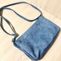 新品 未使用 mamaikuko ショルダーバッグ 肩掛け ママイクコ ブルー デニム風 夏 収納の画像