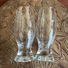★チェコ製　ボヘミアグラス　持ちやすいグラス　2客セット