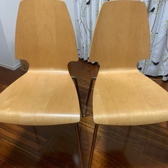 IKEA VILMERスタッキングチェア2脚セットオーク材