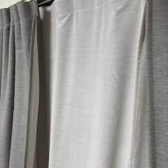 遮光カーテン　グレー(IKEA)レース付きの画像