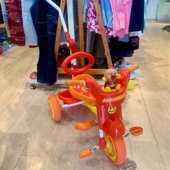 ■店頭引取限定■美品☆アンパンマン　三輪車　折りたたみ可能♪