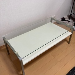 ニトリ　ローテーブル　ガラス製