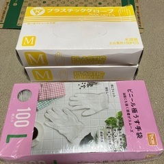 プラスチックグローブM２箱・Ｌ１箱