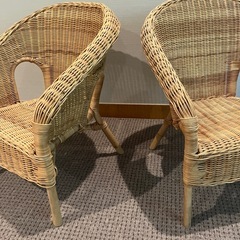 IKEA ラタン子供イスの画像