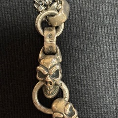 ビルウォールレザー　スカルネックレス　ペンダント　ボールチェーンの画像