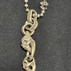 ビルウォールレザー　スカルネックレス　ペンダント　ボールチェーンの画像