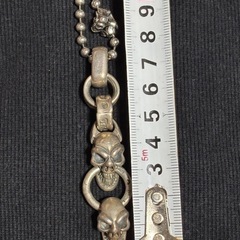 ビルウォールレザー　スカルネックレス　ペンダント　ボールチェーンの画像