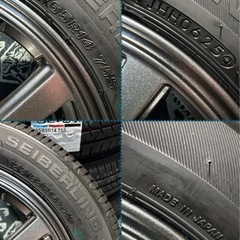 ㉟155/65R14新品タイヤ4本と中古美品ホイールとナット付きの画像